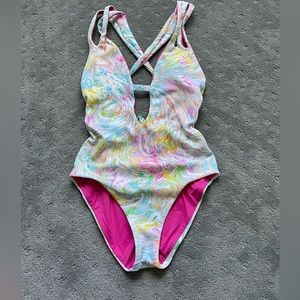 BECCA Pastel Swirl One Piece Swimsuit